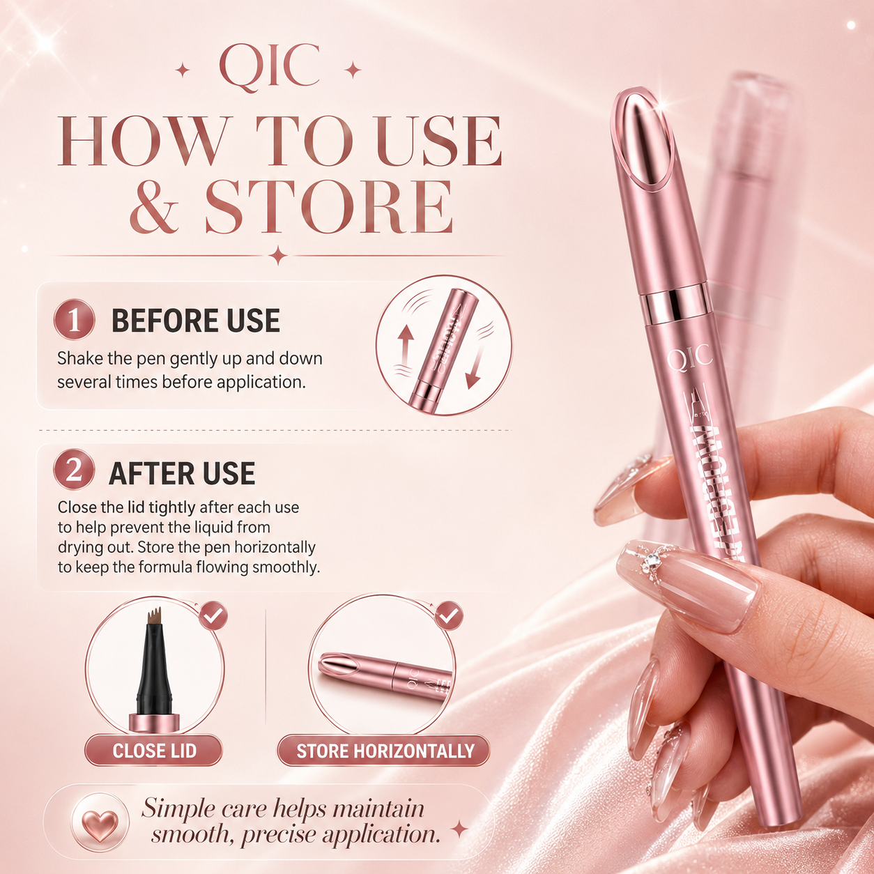 Micro-Fork Eyebrow Pen – Waterproof Natural Hair-Stroke Brow Pencil