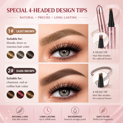 Micro-Fork Eyebrow Pen – Waterproof Natural Hair-Stroke Brow Pencil