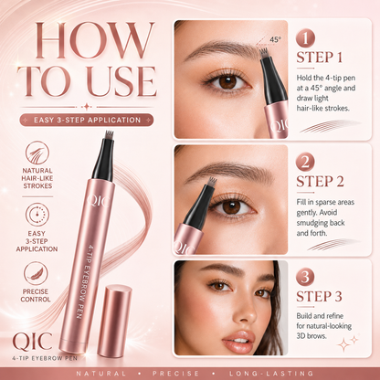 Micro-Fork Eyebrow Pen – Waterproof Natural Hair-Stroke Brow Pencil
