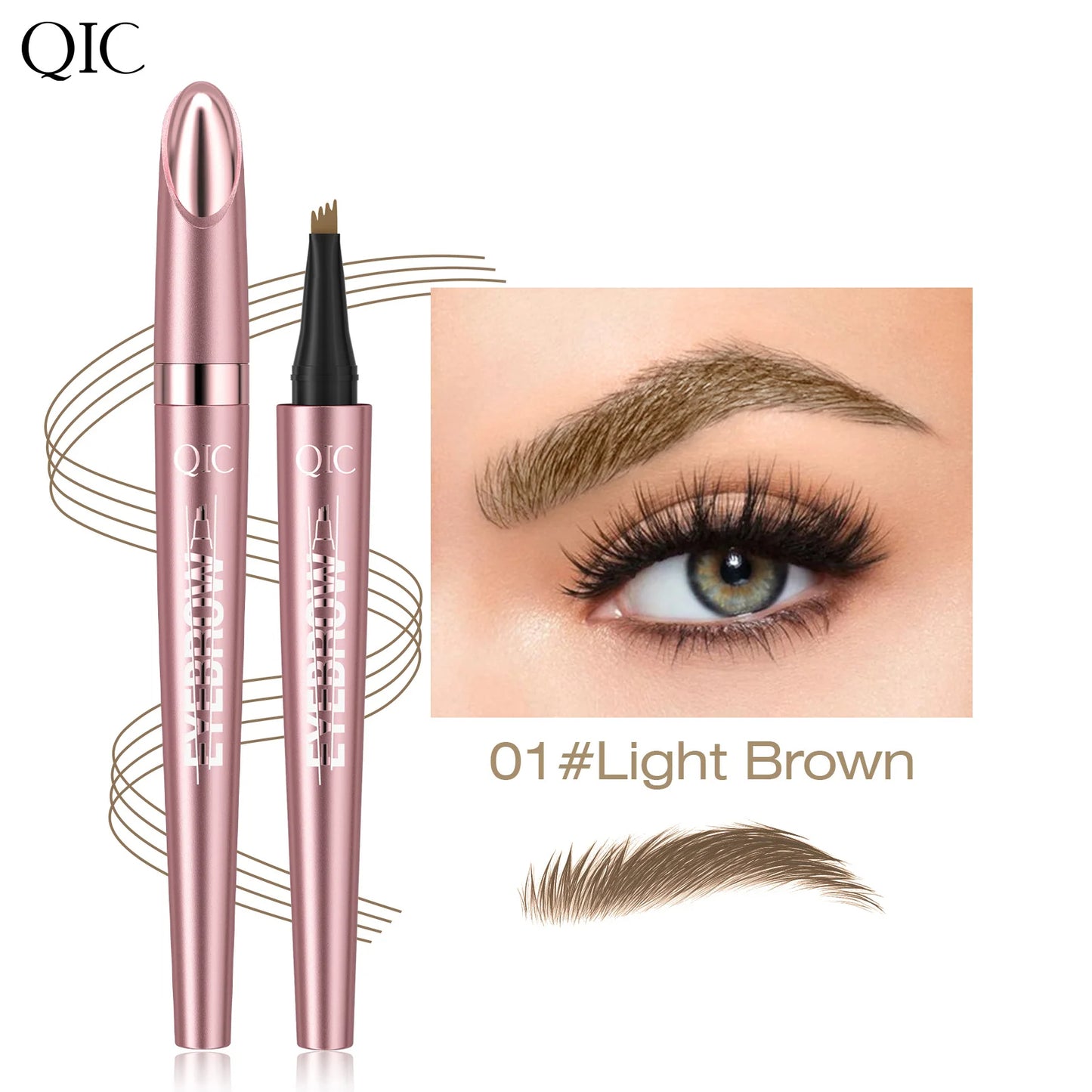 Micro-Fork Eyebrow Pen – Waterproof Natural Hair-Stroke Brow Pencil
