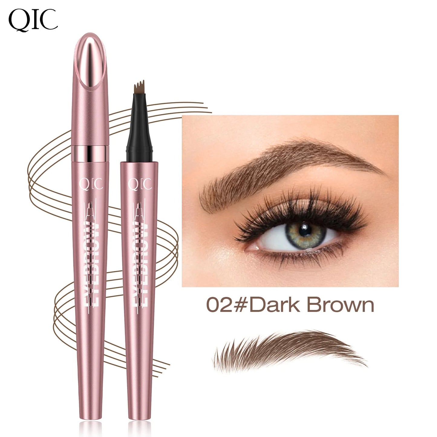 Micro-Fork Eyebrow Pen – Waterproof Natural Hair-Stroke Brow Pencil