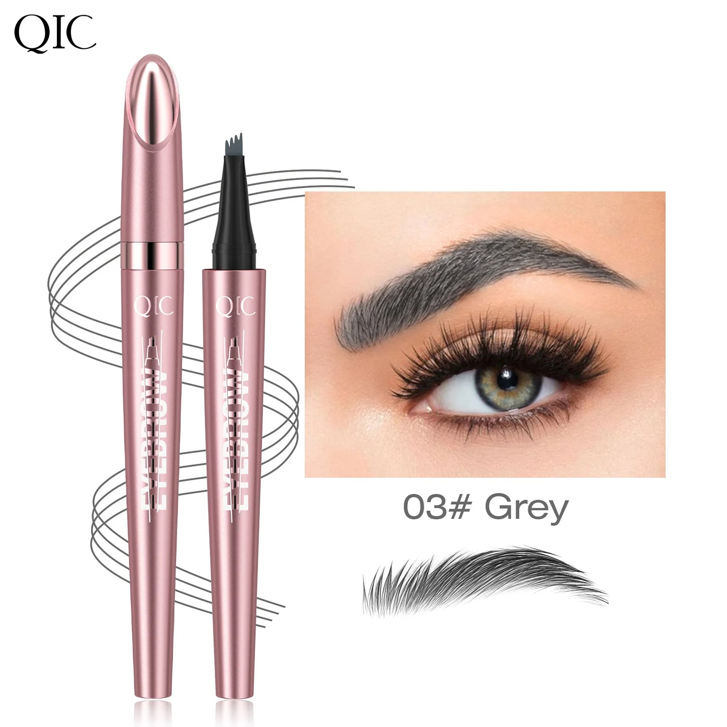 Micro-Fork Eyebrow Pen – Waterproof Natural Hair-Stroke Brow Pencil