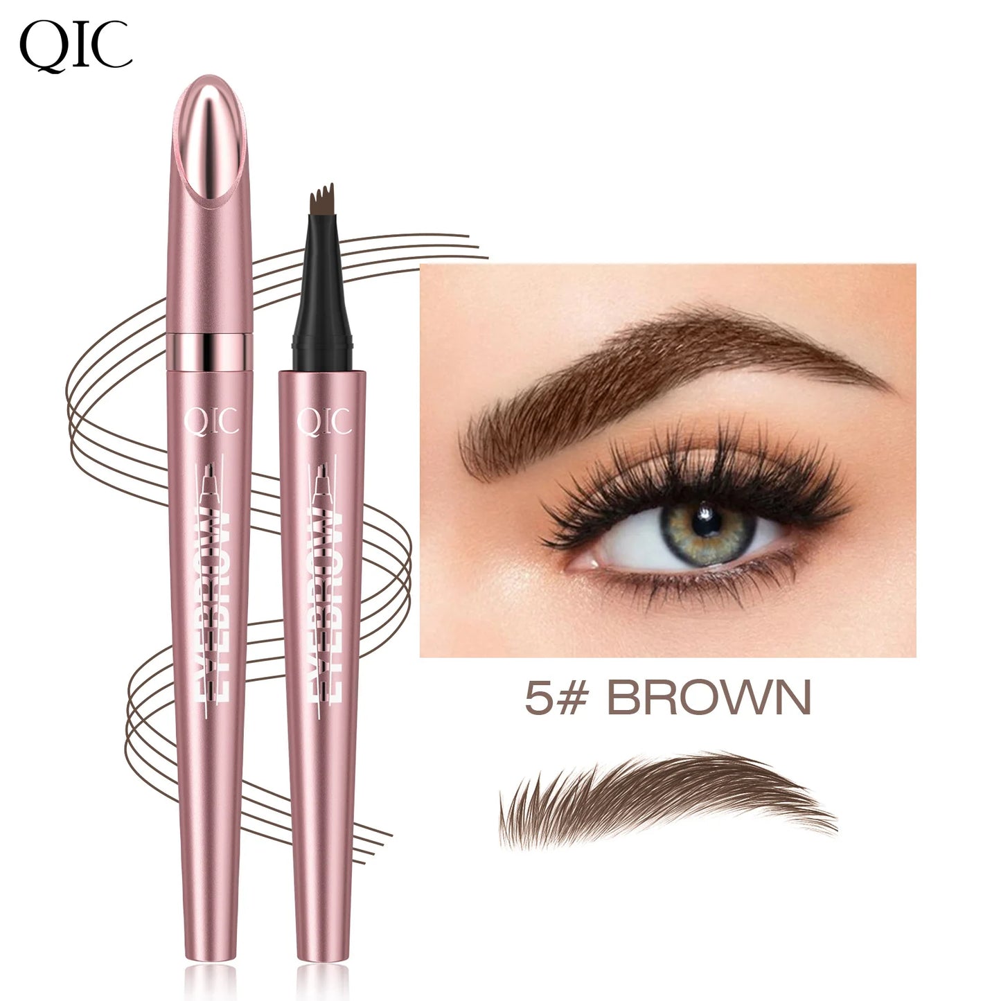 Micro-Fork Eyebrow Pen – Waterproof Natural Hair-Stroke Brow Pencil